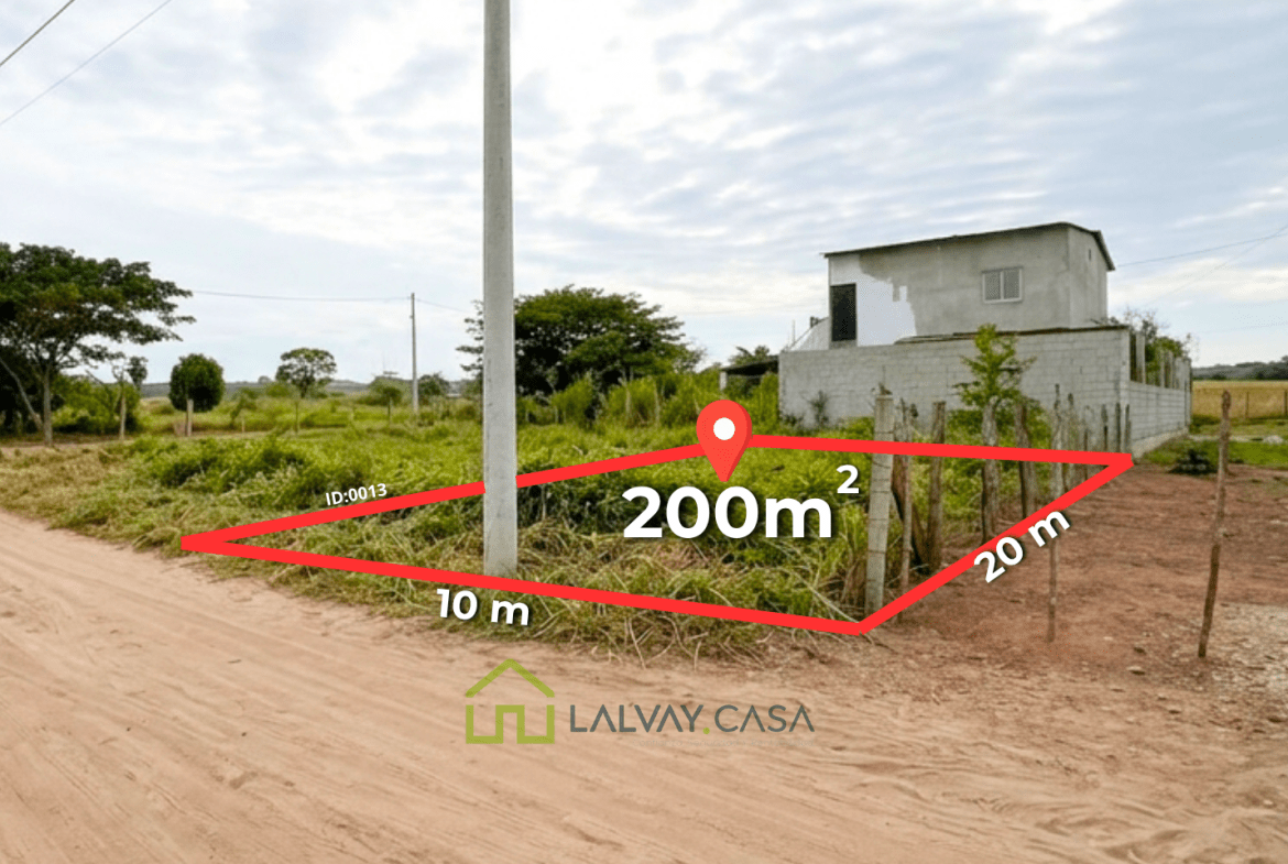 El terreno donde hoy comienza el sueño de tu familia y mañana crece tu patrimonio. Descubre este solar de 200m² listo para construir en Bellavista – Santa Rosa.